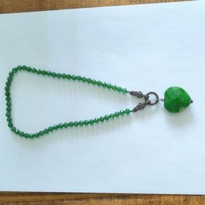 Green Heart and Circles Necklace